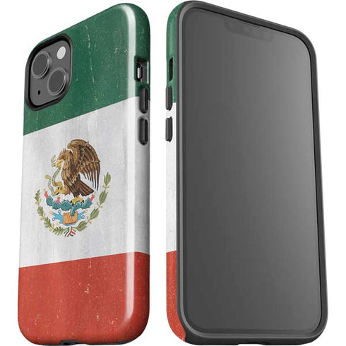 Mexico Flag Distressed iPhone 15 Plus Impact Case